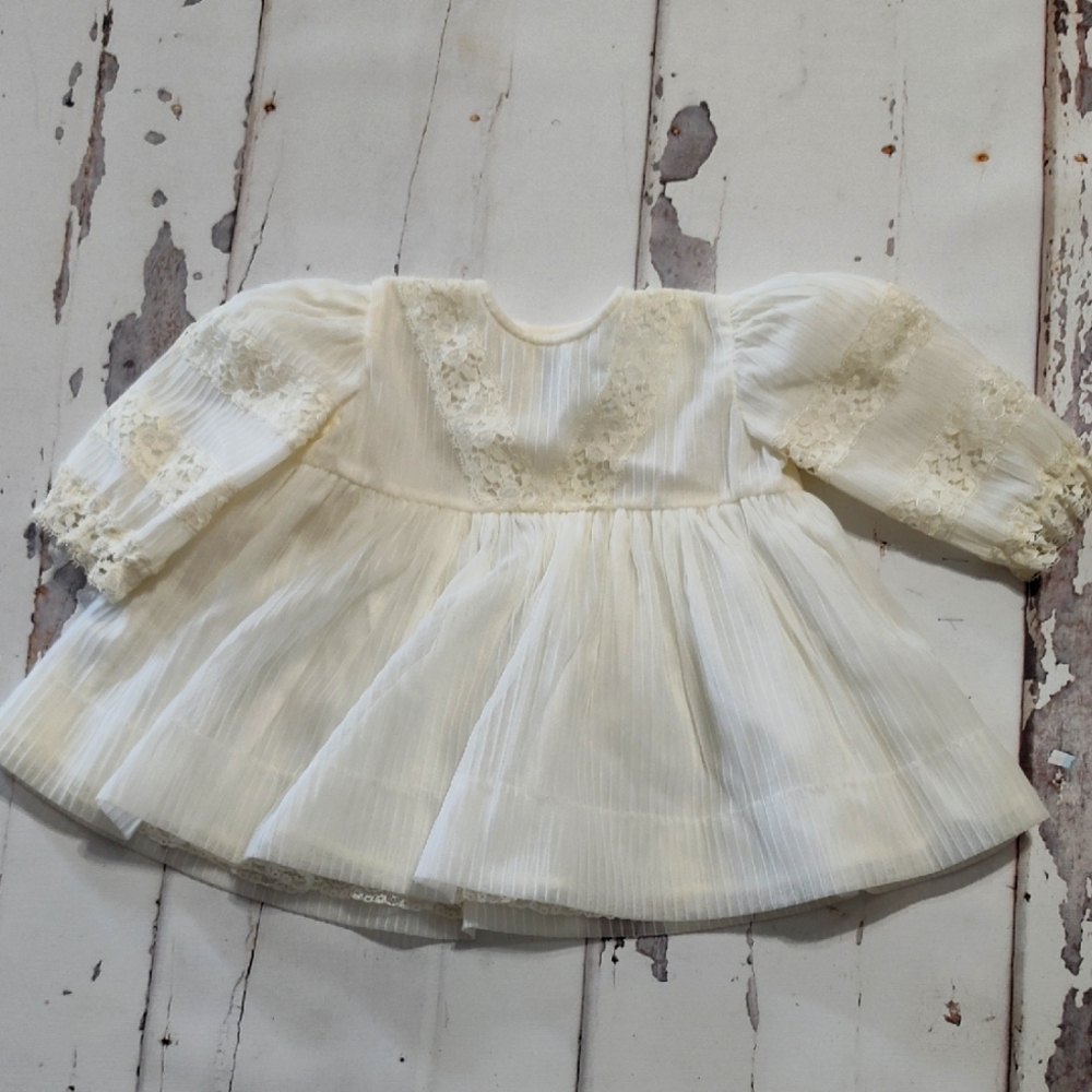 Baby Vintage Dress 0/3m Morley St Joan Made in England Baptism Christening Dess